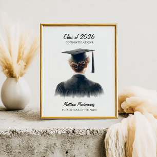 Congratulations Curly Blonde Male Graduate Poster