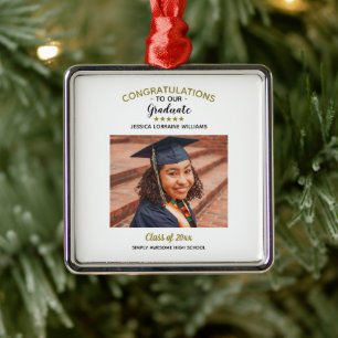 Congratulations Custom Photo Graduate Graduation Metal Tree Decoration