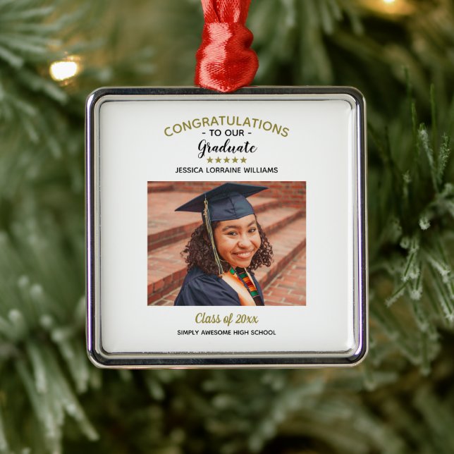 Congratulations Custom Photo Graduate Graduation Metal Tree Decoration (Tree)