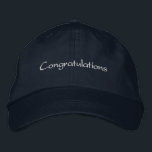 Congratulations Custom Text Navy Stylish Wish_Hat Embroidered Hat<br><div class="desc">Celebrate achievements in style with this navy Alternative Apparel Basic Adjustable Cap featuring “congratulations” text printed on the front. The deep navy colour enhances the message, giving it a refined and elegant appearance. Designed with an adjustable strap, it ensures a comfortable and secure fit for all-day wear. Perfect for graduations,...</div>