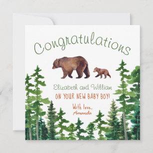 Congratulations Cute Mama and Baby Bear  Card