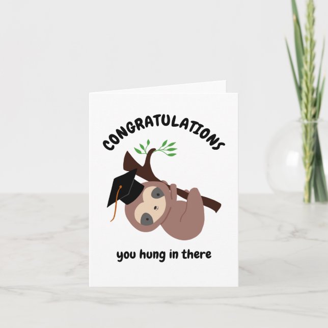 Congratulations Cute Sloth Graduation Kawaii  Card (Front)