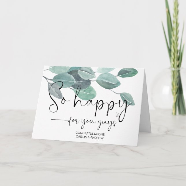 Congratulations Cute Wedding Engagement So Happy Card (Front)