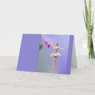 Congratulations, Dance Recital, Ballerina, Orchid Card