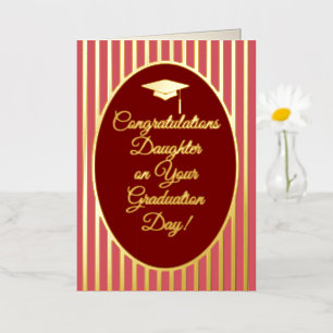Congratulations Daughter Burgundy Graduation Day Foil Greeting Card