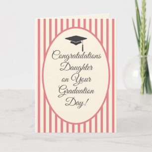 Congratulations Daughter Pink Graduation Day Card