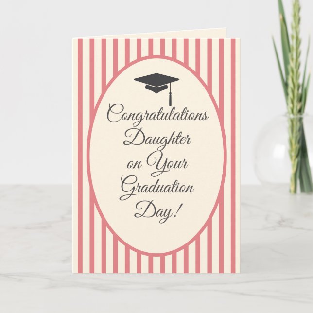 Congratulations Daughter Pink Graduation Day Card (Front)