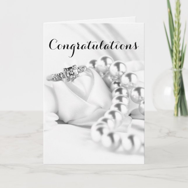 Congratulations Diamond Engagement Ring Card (Front)