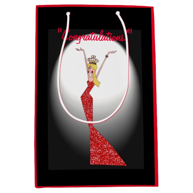 “Congratulations!” DIVA Super Star! Medium Gift Bag (Front)
