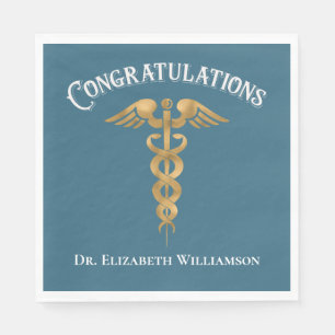Congratulations Doctor Physician Caduceus Napkin