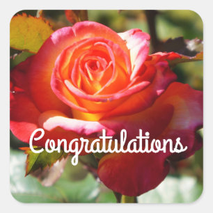 Congratulations Dream Come True Rose #2 Sticker
