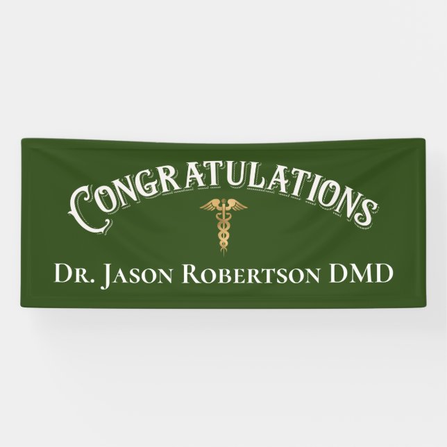 Congratulations Elegant Doctor Medical Graduation Banner (Horizontal)