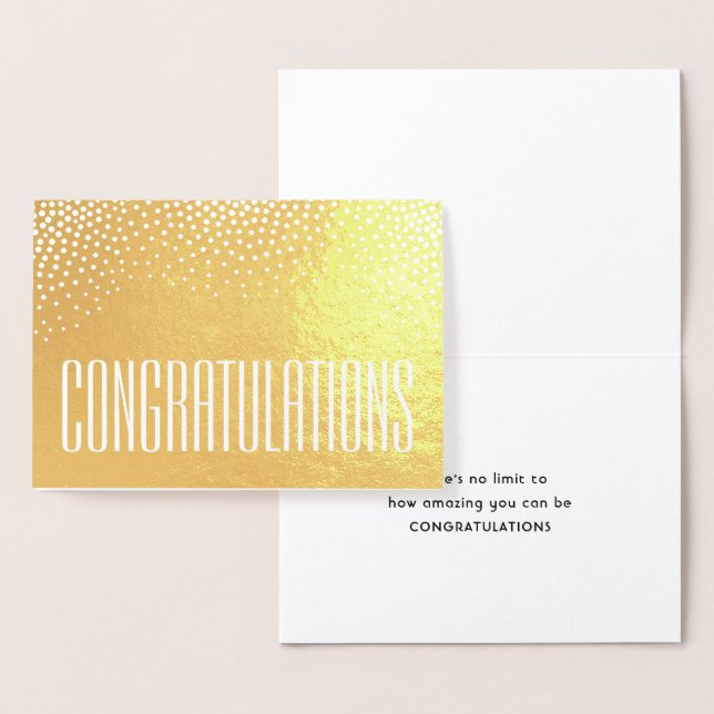 Congratulations Elegant Minimal Typography Folded Foil Card (Display)