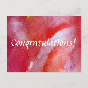 Congratulations elegant pink and red Postcard