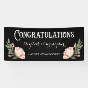 Congratulations Engagement Party Flowers Banner