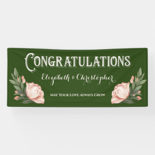 Congratulations Engagement Party Rose Flowers Bann Banner