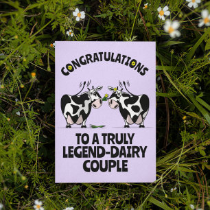 Congratulations Engagement Wedding Fun Cartoon Cow Card