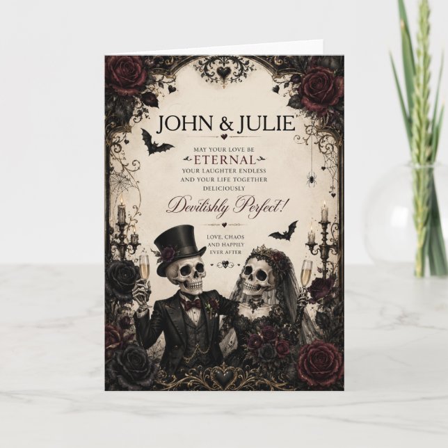 Congratulations Eternal Gothic couple  wedding Card (Front)