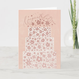 Congratulations Floral Wedding Cake Greeting Card