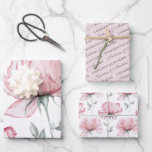 Congratulations Floral Wrapping Paper Sheets<br><div class="desc">Congratulate the special couple with these lovely personalised wedding pink and green floral wrapping paper sheets!</div>