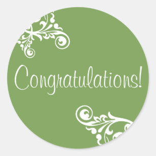 Congratulations Flourish Envelope Sticker Seal