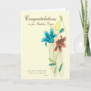 Congratulations for Bachelor’s Degree with Flower Card