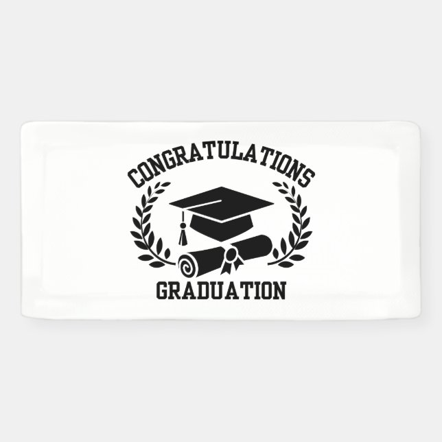 Congratulations For Graduation 2x1 Vinyl Banner (Horizontal)