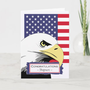 Congratulations for Stepson Basic Training Eagle Card