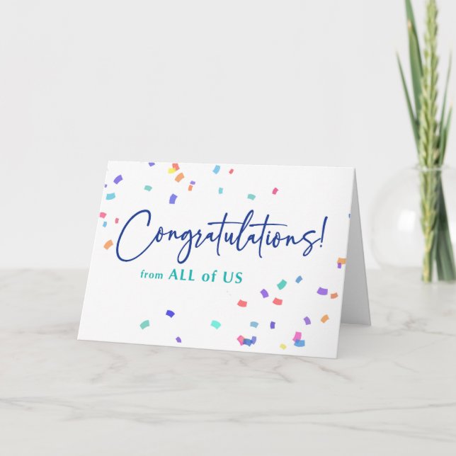 Congratulations From All of Us Business Confetti Card (Front)