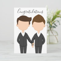 Congratulations Gay Wedding Two Men in Tuxedos