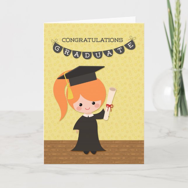 Congratulations, Girl Graduate Card (Front)