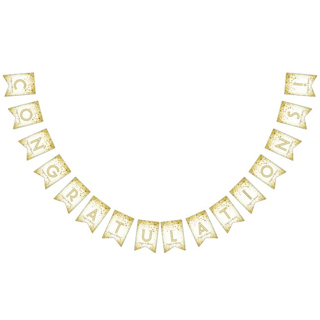 ☆CONGRATULATIONS☆ Gold Confetti Bunting (All)