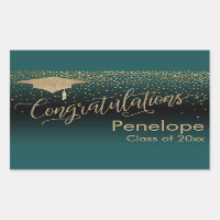 Congratulations Gold Confetti Graduation Teal