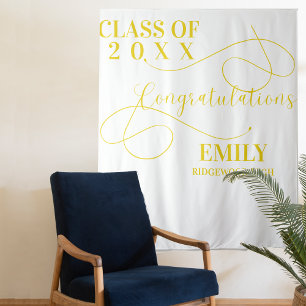 Congratulations Gold Graduate Name 2025 graduation Tapestry
