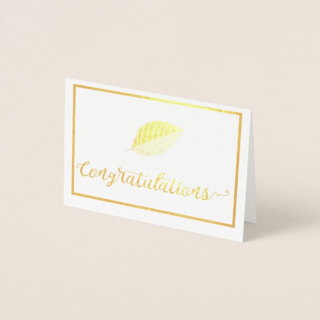 Congratulations Gold Leaf Graduation Graduate Chic Foil Card (Front)