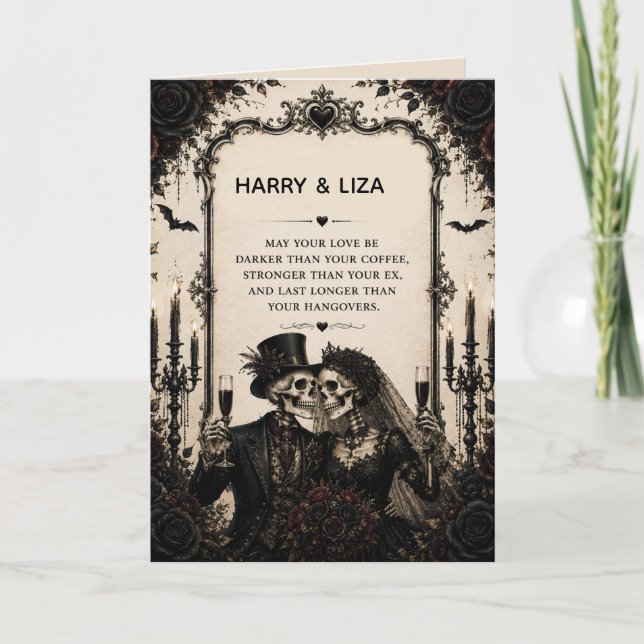 Congratulations Gothic Happy couple  wedding Card (Front)
