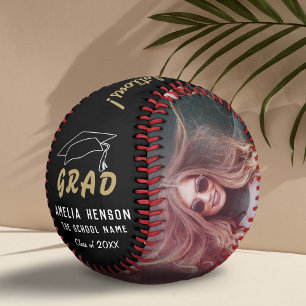 Congratulations Grad Black Graduation 2 Photo Softball