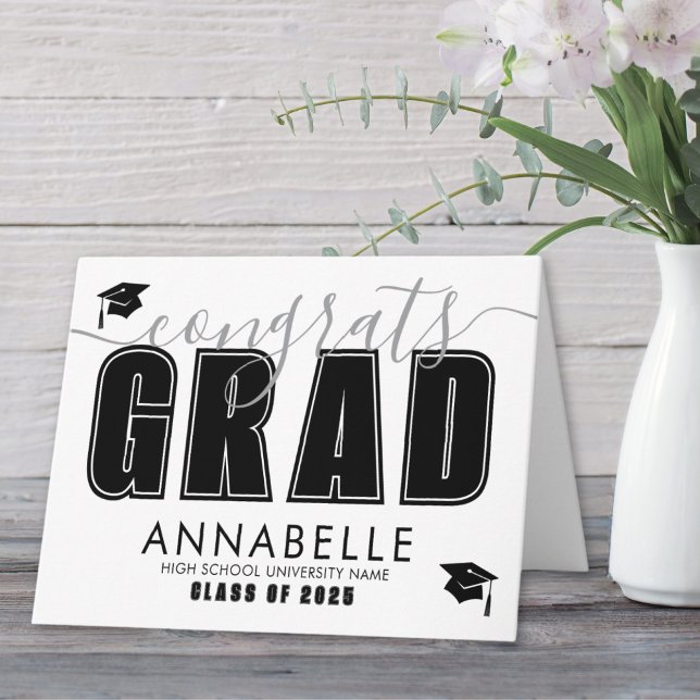 Congratulations Grad Black White Graduation Card (Congratulations Grad Black White Graduation Card )