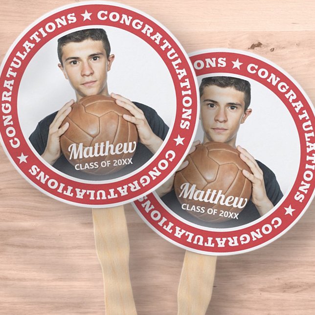 Congratulations Grad Class of 20XX Modern Photo Hand Fan (Creator Uploaded)