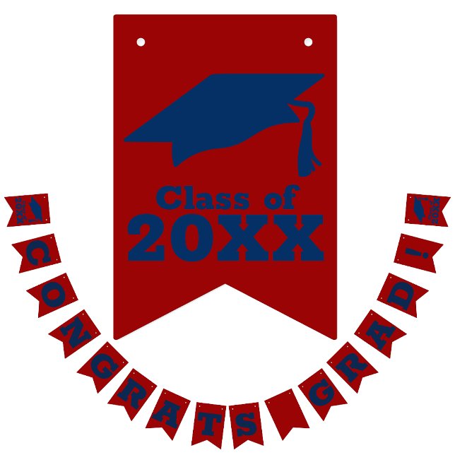 Congratulations Grad Dark Red and Blue Bunting (Creator Uploaded)