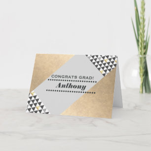 Congratulations Grad. Geometric Pattern Custom Card