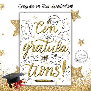 Congratulations Grad Gold Glitter Script Card