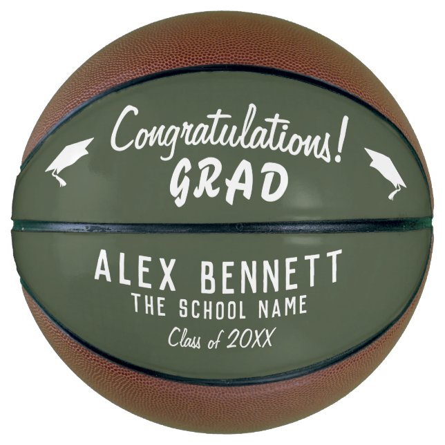 Congratulations Grad Graduation Cap Basketball (Front)