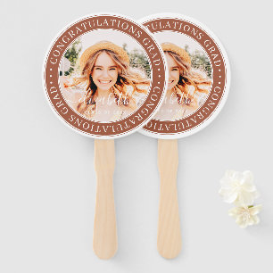 Congratulations Grad Modern Custom Photo Hand Fan