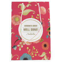 Congratulations Grad. Modern Floral Pattern