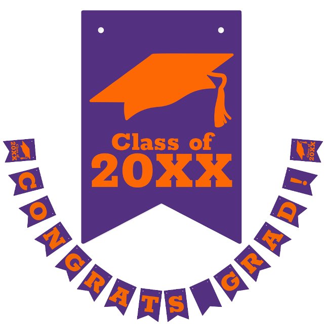 Congratulations Grad Orange on Purple Bunting (Creator Uploaded)