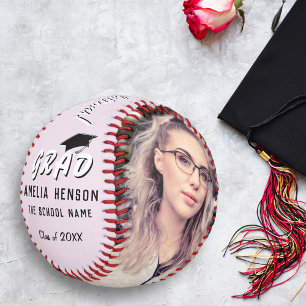 Congratulations Grad Pink 2 Photo Graduation Baseball