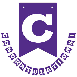 Congratulations Grad Purple and White Bunting