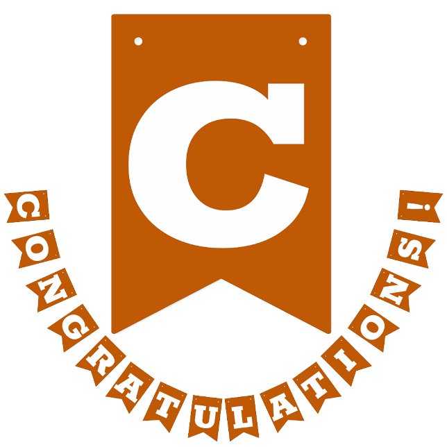 Congratulations Grad White on Burnt Orange Bunting (Creator Uploaded)