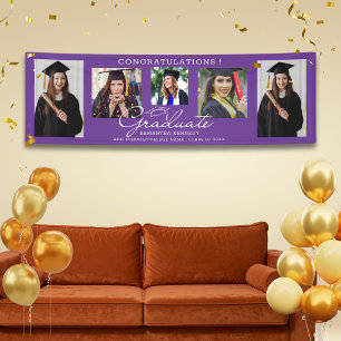 Congratulations Graduate 2026 Purple 5 Photo Banner
